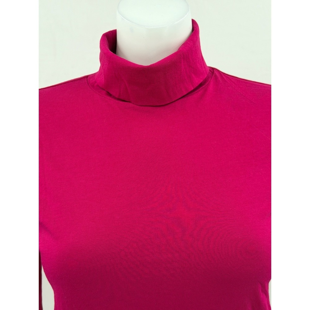 J Crew Top Womens Small Pink Tissue Turtleneck Long Sleeve Staple 100% Cotton - Picture 2 of 13